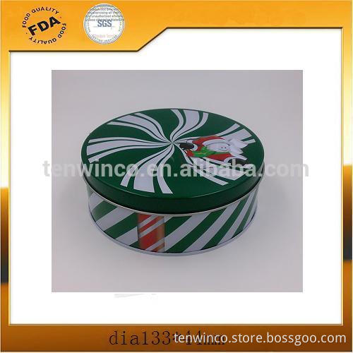 Round Christmas Gift Tin Boxes, Snowman Printed Cracker Tin Boxes Wholesale